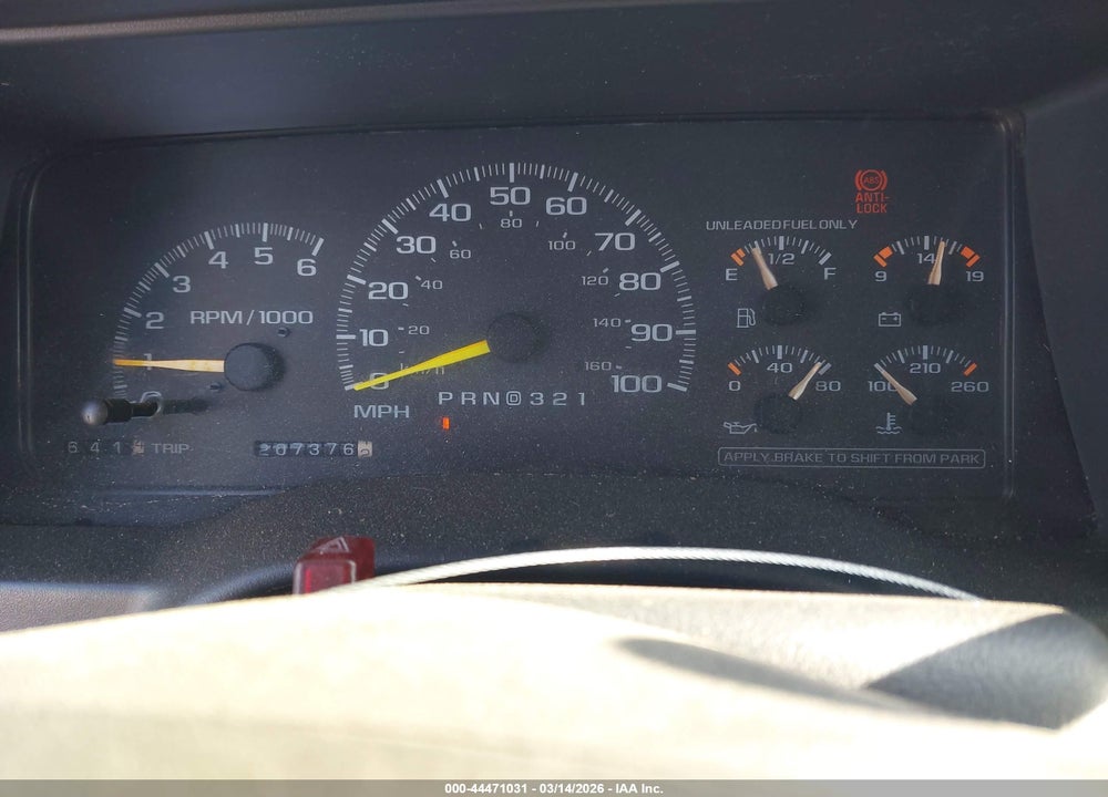 1998 CHEVROLET K1500 FLEETSIDE VIN: 2GCEK19R5W1143207