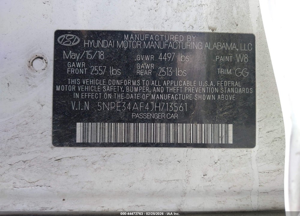 2018 HYUNDAI SONATA SEL+ VIN: 5NPE34AF4JH713561