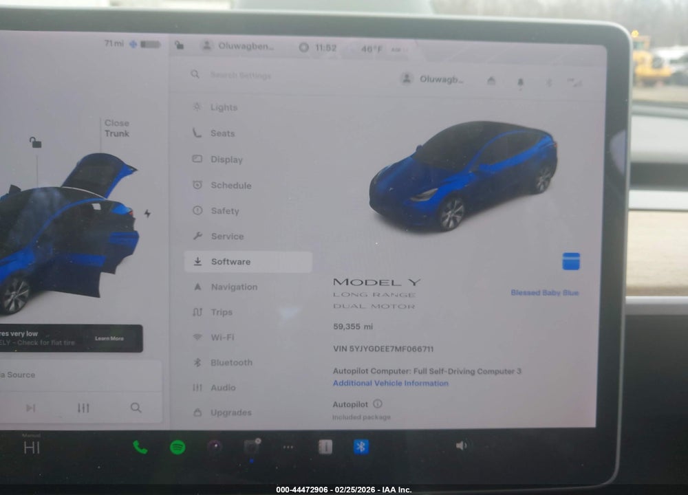2021 TESLA MODEL Y LONG RANGE DUAL MOTOR ALL-WHEEL DRIVE VIN: 5YJYGDEE7MF066711