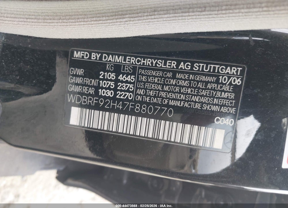 2007 MERCEDES-BENZ C 280 LUXURY 4MATIC VIN: WDBRF92H47F880770
