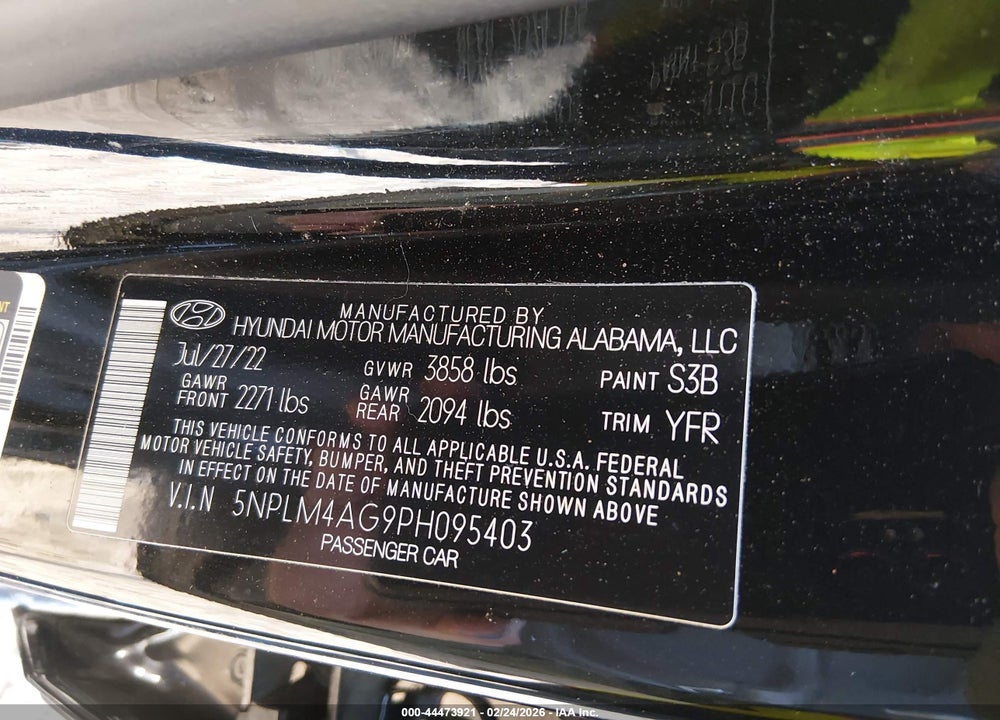 2023 HYUNDAI ELANTRA SEL VIN: 5NPLM4AG9PH095403