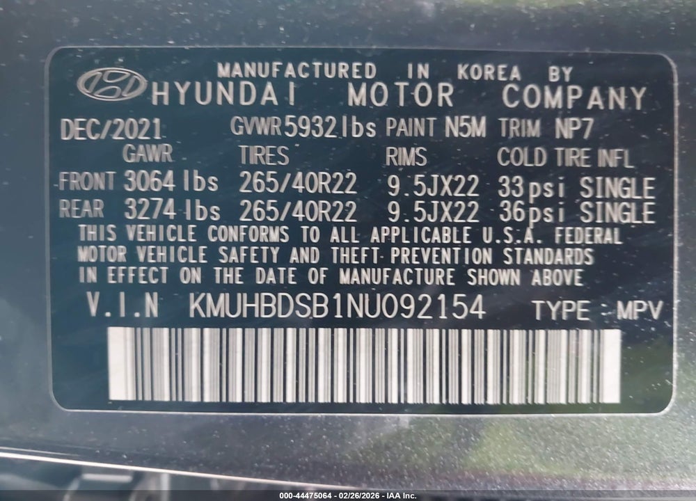 2022 GENESIS GV80 2.5T AWD VIN: KMUHBDSB1NU092154
