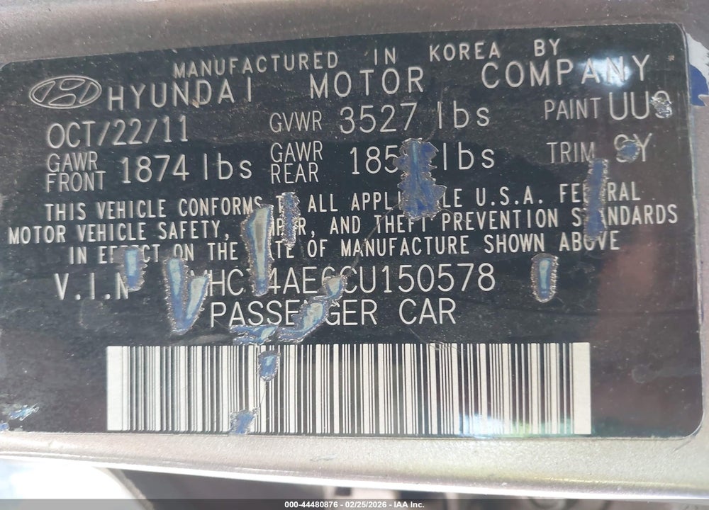 2013 HYUNDAI ACCENT GLS VIN: KMHCT4AE8DU398042