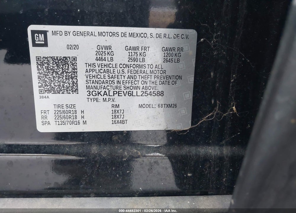 2020 GMC TERRAIN FWD SLT VIN: 3GKALPEV6LL254588