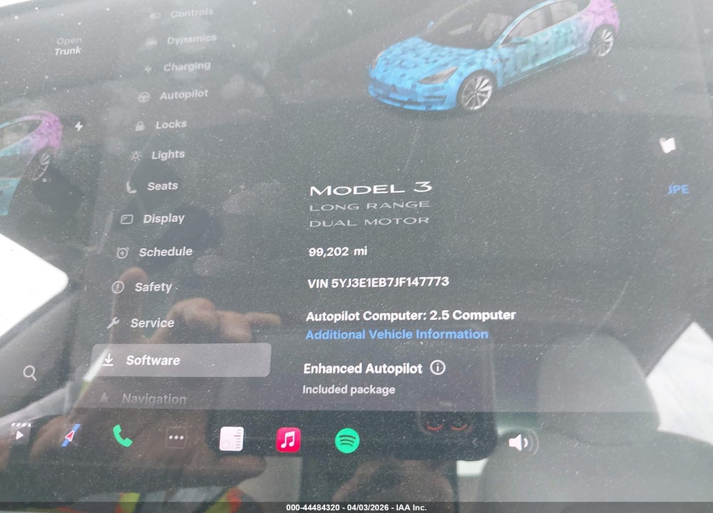 2018 TESLA MODEL 3 LONG RANGE/PERFORMANCE VIN: 5YJ3E1EB7JF147773