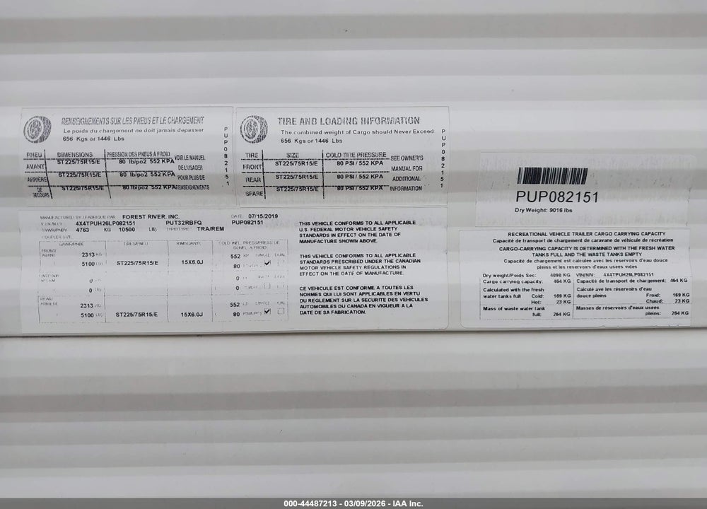 2020 PALOMINO PUMA 32 RBFQ VIN: 4X4TPUH26LP082151