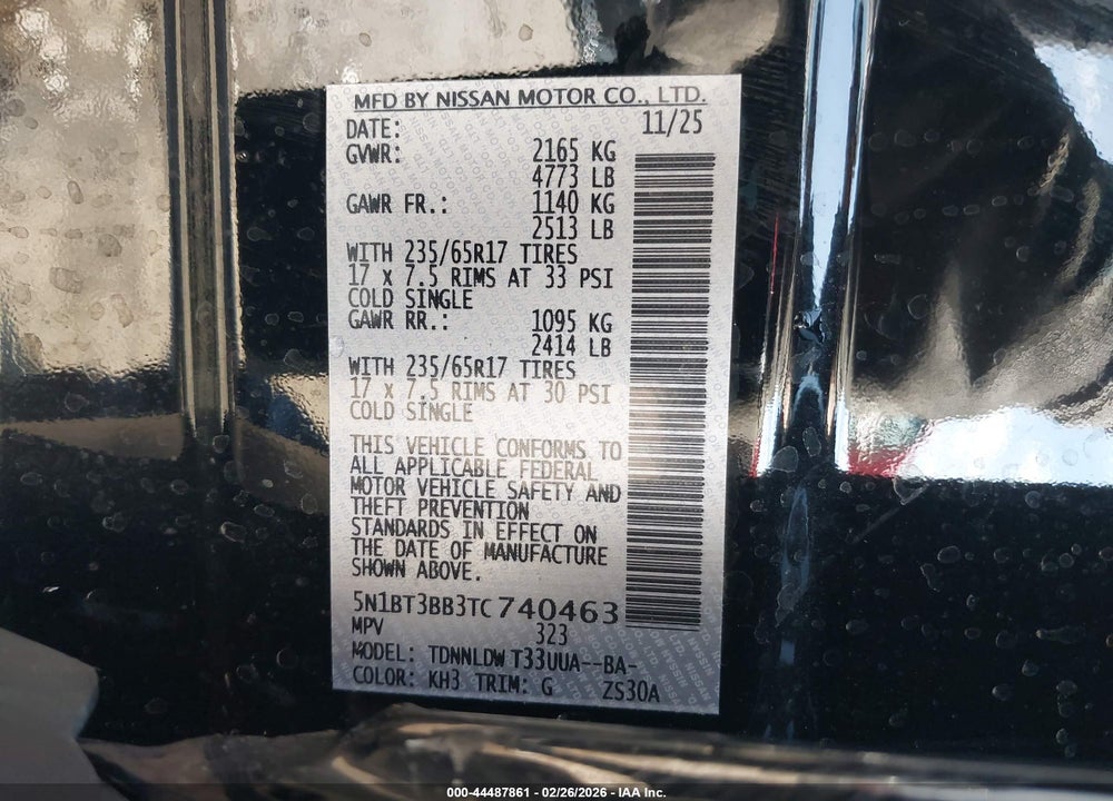 2026 NISSAN ROGUE ROCK CREEK VIN: 5N1BT3BB3TC740463