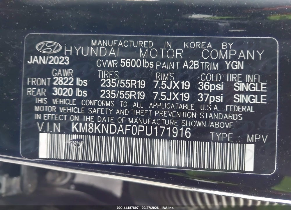 2023 HYUNDAI IONIQ 5 SE VIN: KM8KNDAF0PU171916