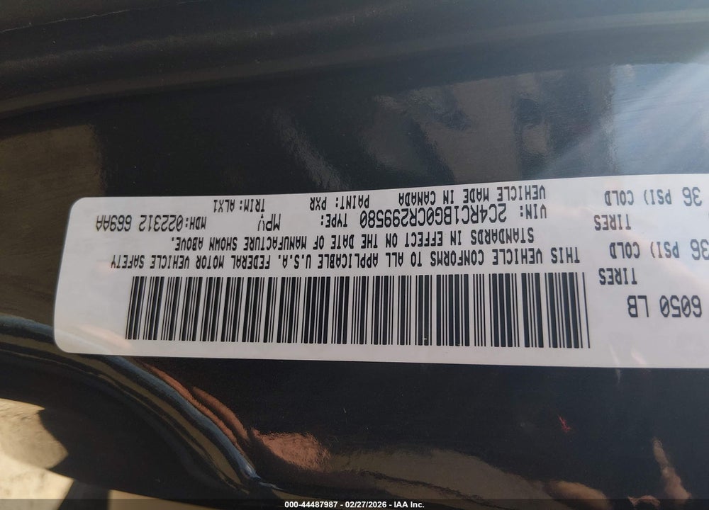 2012 CHRYSLER TOWN & COUNTRY TOURING VIN: 2C4RC1BG0CR299580