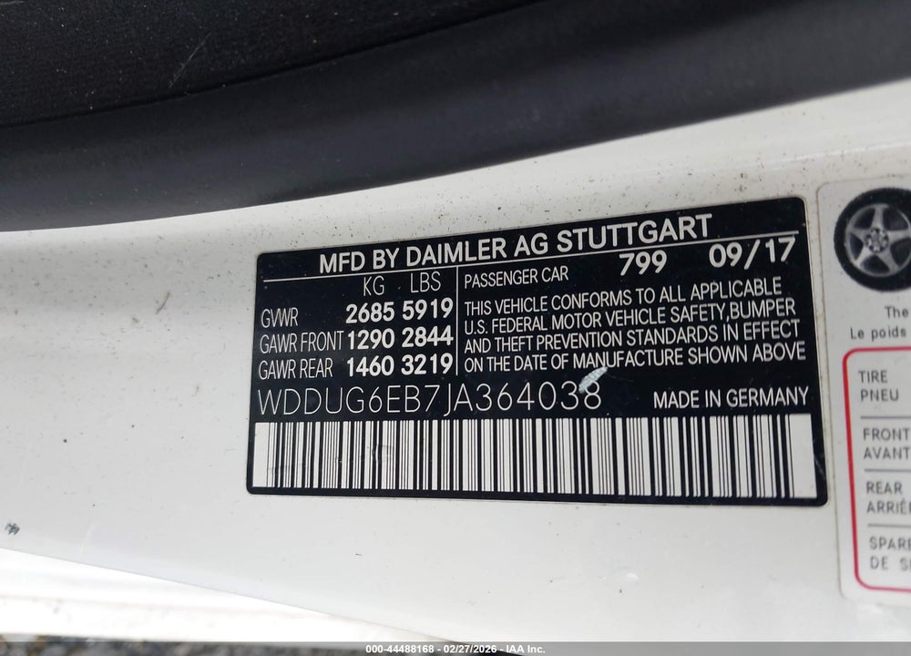 2018 MERCEDES-BENZ S 450 4MATIC VIN: WDDUG6EB7JA364038