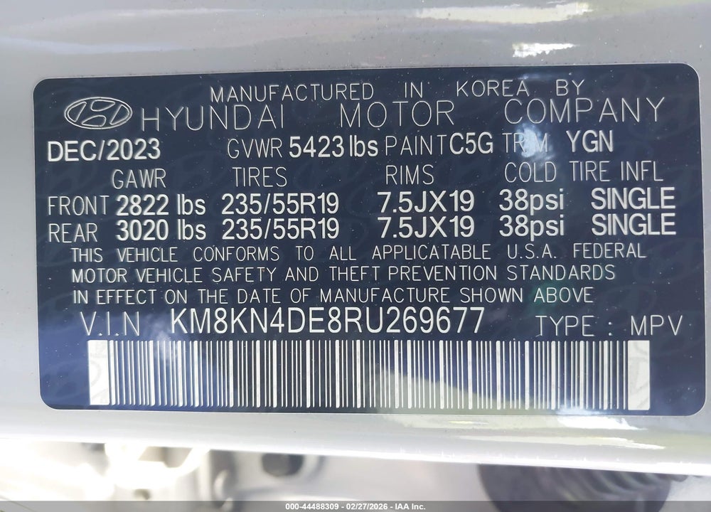 2024 HYUNDAI IONIQ 5 SEL VIN: KM8KN4DE8RU269677