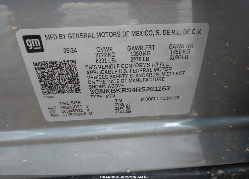 2024 CHEVROLET BLAZER AWD RS VIN: 3GNKBKRS4RS261163