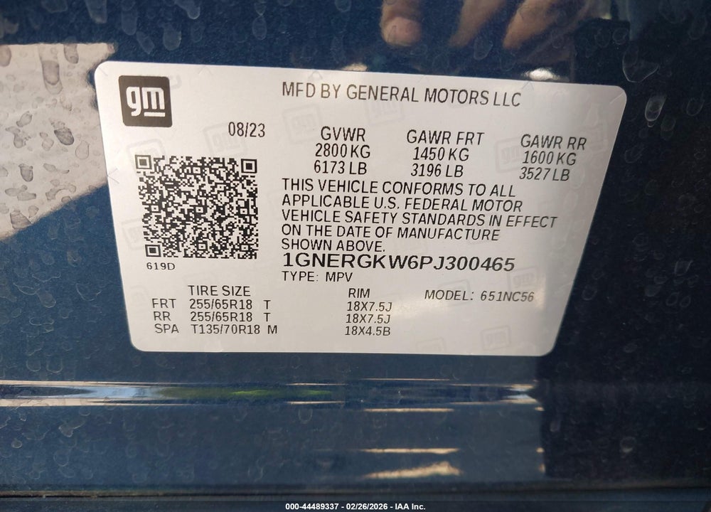 2023 CHEVROLET TRAVERSE FWD LT CLOTH VIN: 1GNERGKW6PJ300465