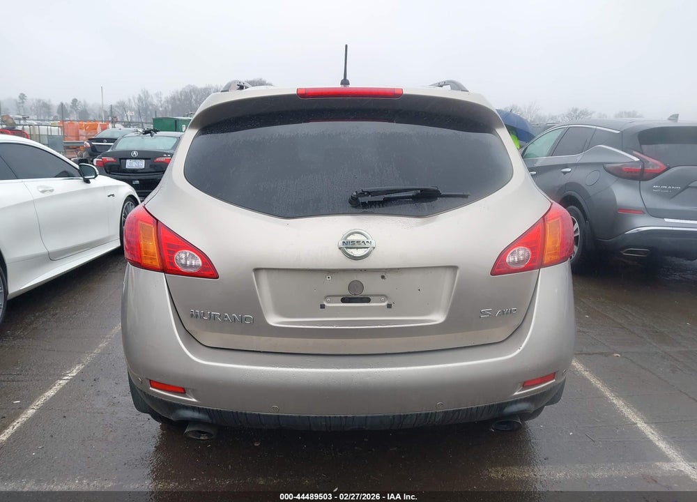 2009 NISSAN MURANO S VIN: JN8AZ18W39W106837