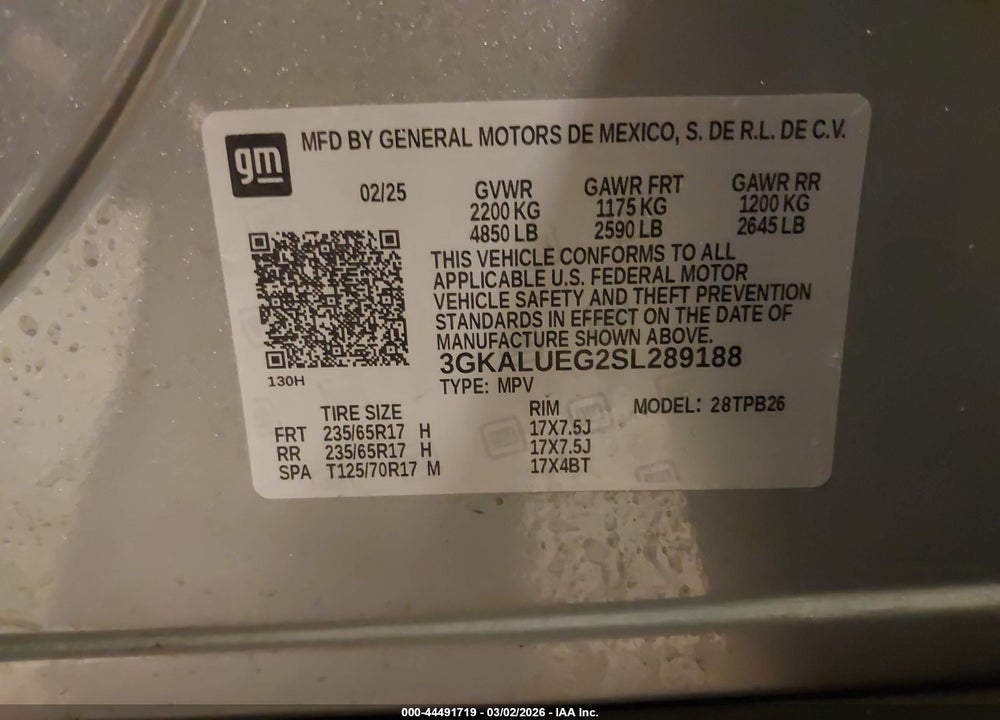 2025 GMC TERRAIN AWD ELEVATION VIN: 3GKALUEG2SL289188