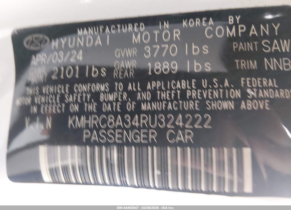 2024 HYUNDAI VENUE SEL VIN: KMHRC8A34RU324222