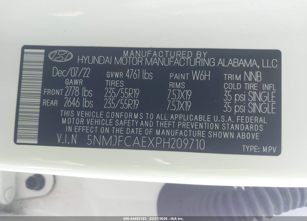 2023 HYUNDAI TUCSON SEL VIN: 5NMJFCAEXPH209710