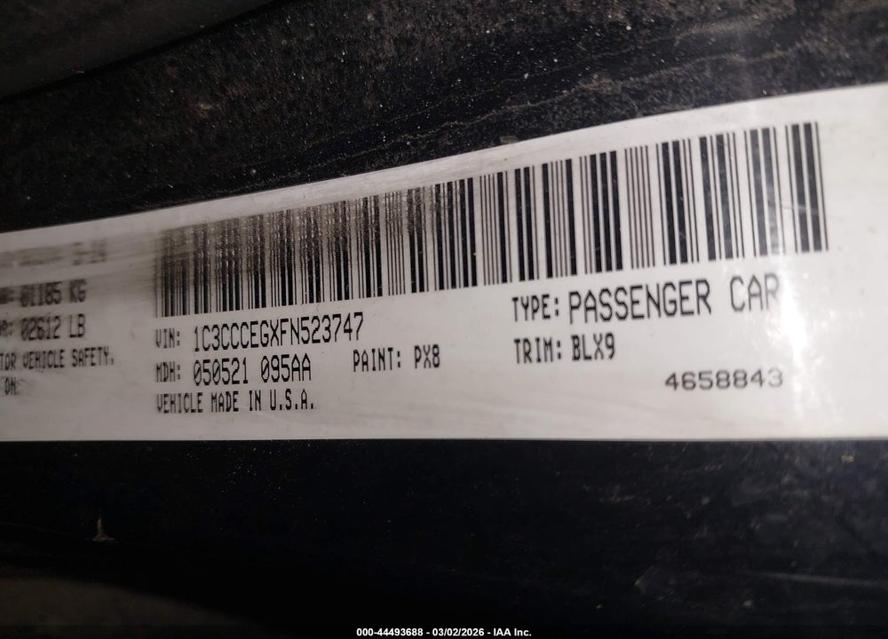 2015 CHRYSLER 200 C VIN: 1C3CCCEGXFN523747