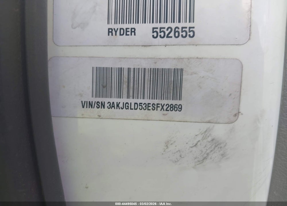 2014 FREIGHTLINER CASCADIA 125 VIN: 3AKJGLD53ESFX2869