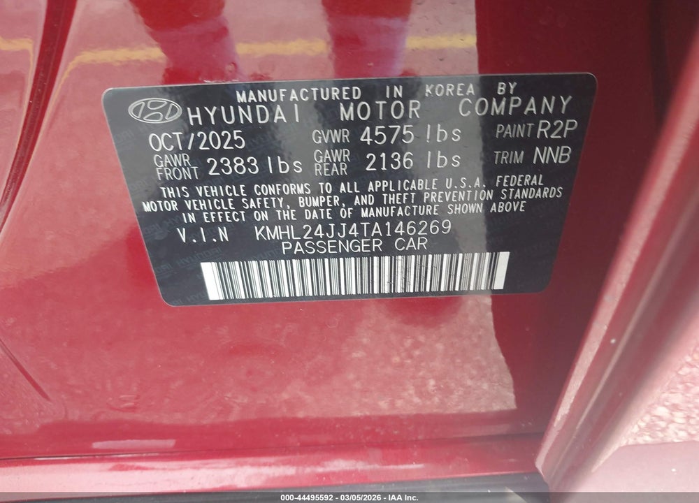 2026 HYUNDAI SONATA HYBRID BLUE VIN: KMHL24JJ4TA146269