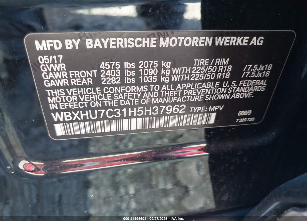 2017 BMW X1 SDRIVE28I VIN: WBXHU7C31H5H37962