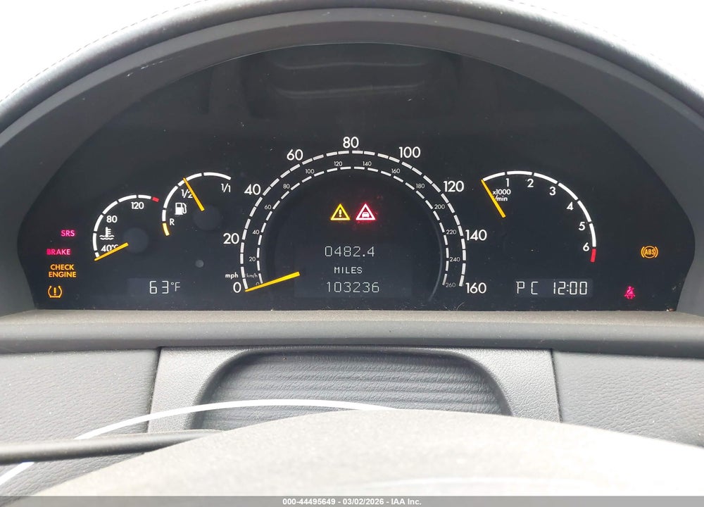 2005 MERCEDES-BENZ CL 500 VIN: WDBPJ75J05A044442