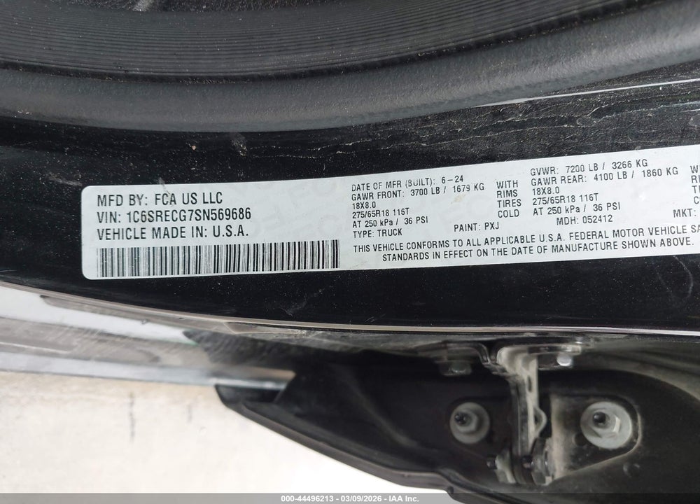 2025 RAM 1500 TRADESMAN  4X2 6'4 BOX VIN: 1C6SRECG7SN569686