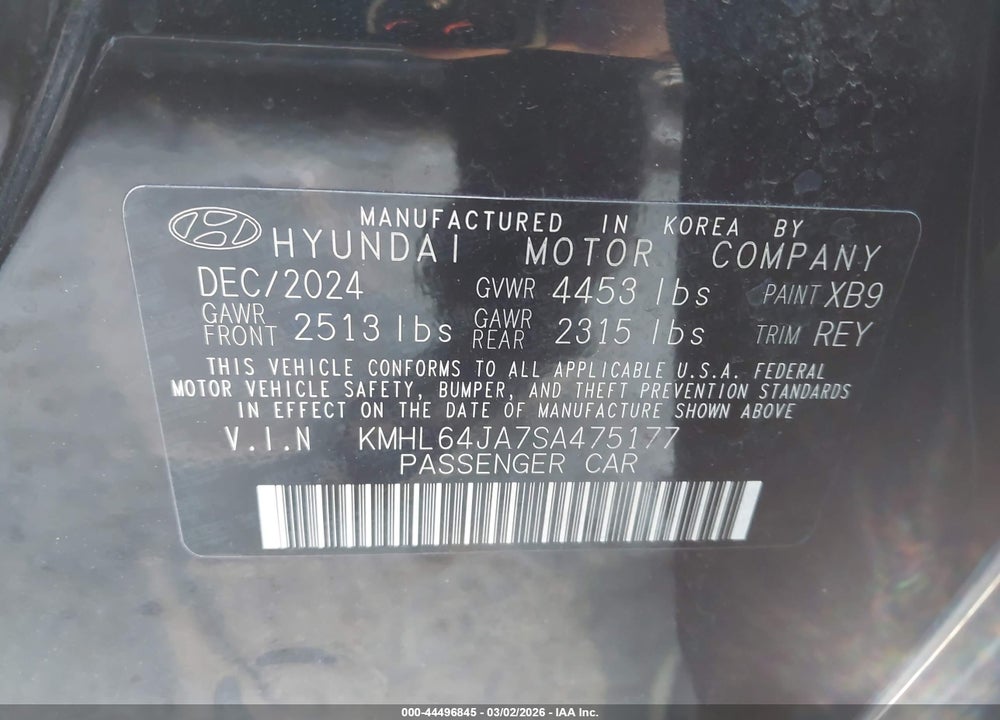 2025 HYUNDAI SONATA SEL VIN: KMHL64JA7SA475177