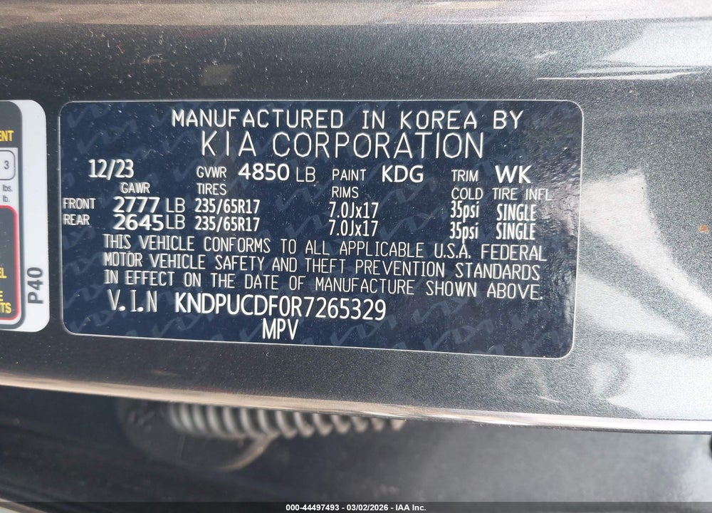 2024 KIA SPORTAGE LX VIN: KNDPUCDF0R7265329