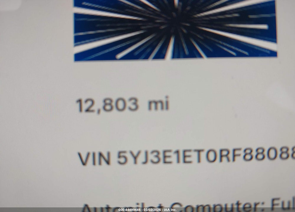 2024 TESLA MODEL 3 PERFORMANCE ALL-WHEEL DRIVE VIN: 5YJ3E1ET0RF880882