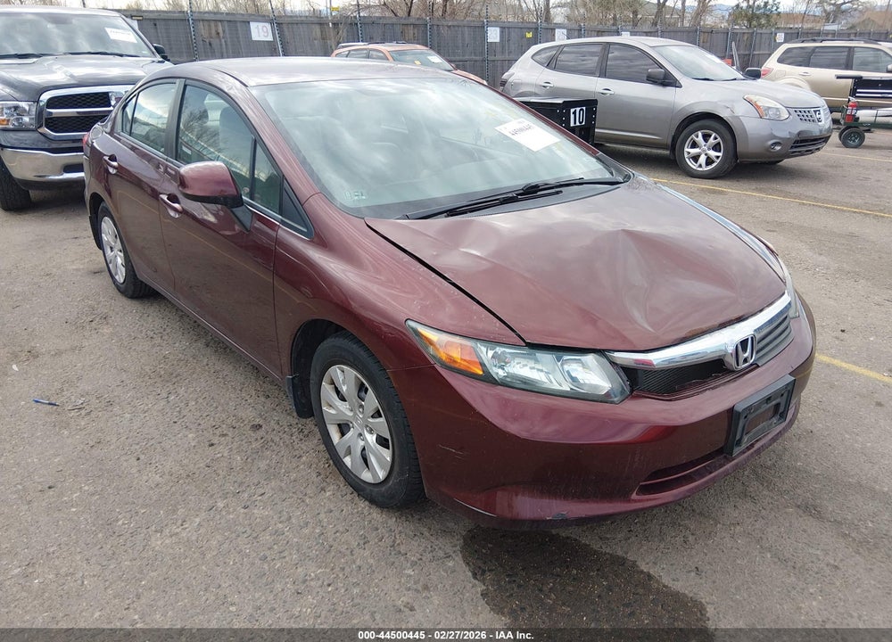 2012 HONDA CIVIC LX VIN: 19XFB2F57CE052689