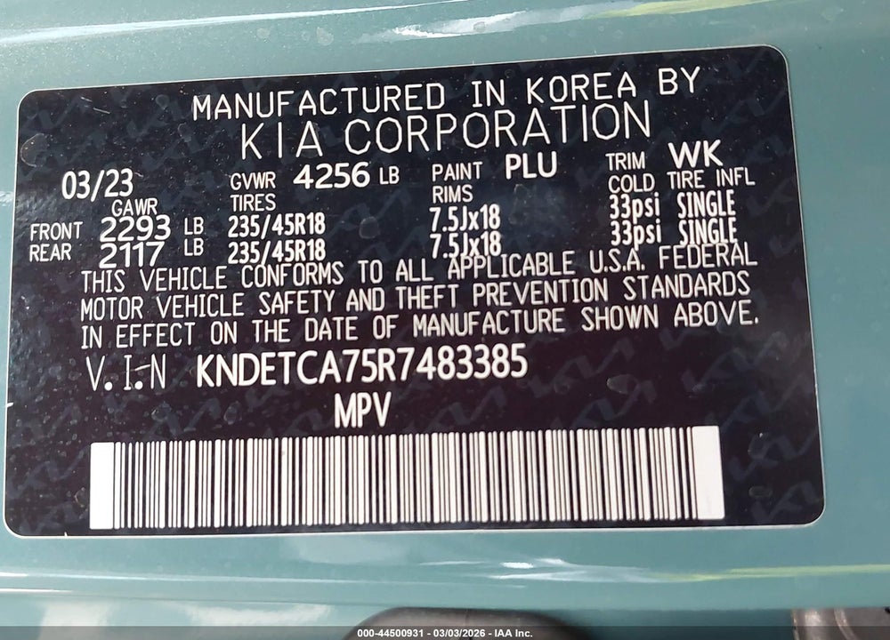 2024 KIA SELTOS SX TURBO VIN: KNDETCA75R7483385
