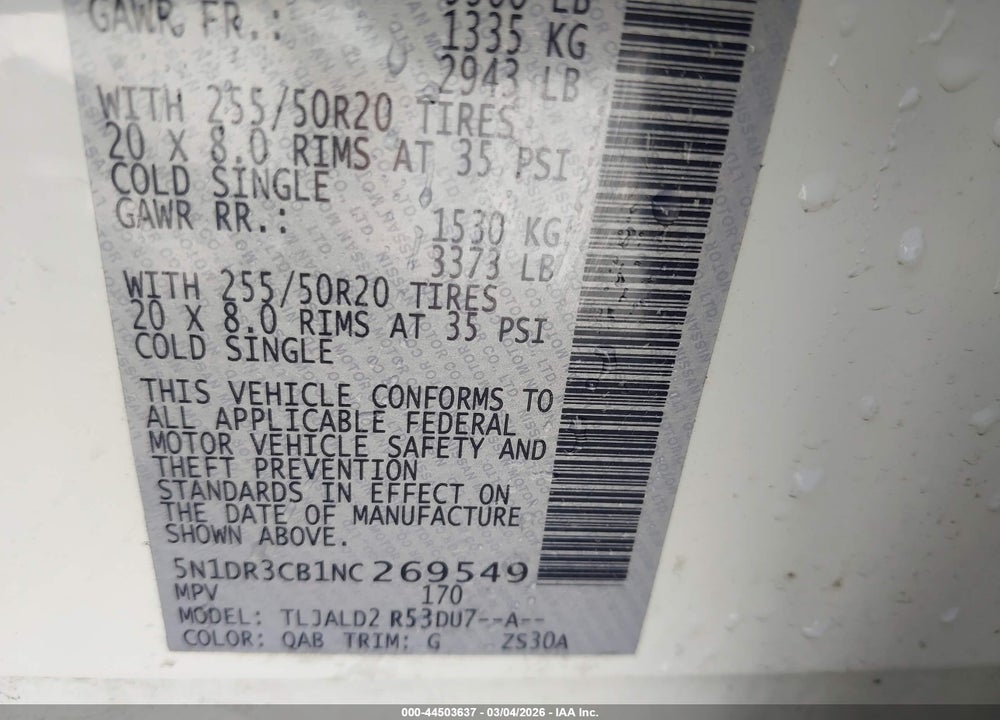 2022 NISSAN PATHFINDER SL 2WD VIN: 5N1DR3CB1NC269549