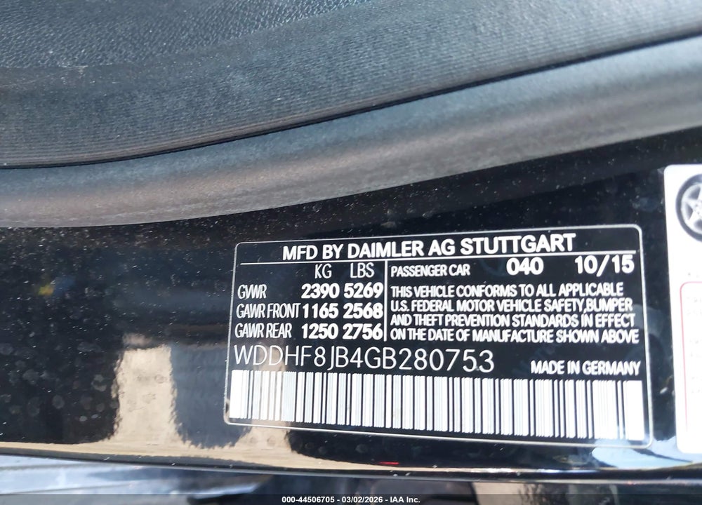 2016 MERCEDES-BENZ E 350 4MATIC VIN: WDDHF8JB4GB280753