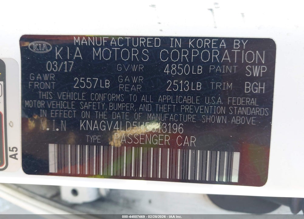 2017 KIA OPTIMA PLUG-IN HYBRID EX VIN: KNAGV4LD5H5013196