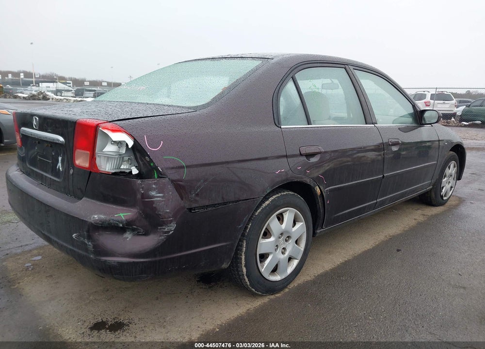 2001 HONDA CIVIC EX VIN: 2HGES26781H591516
