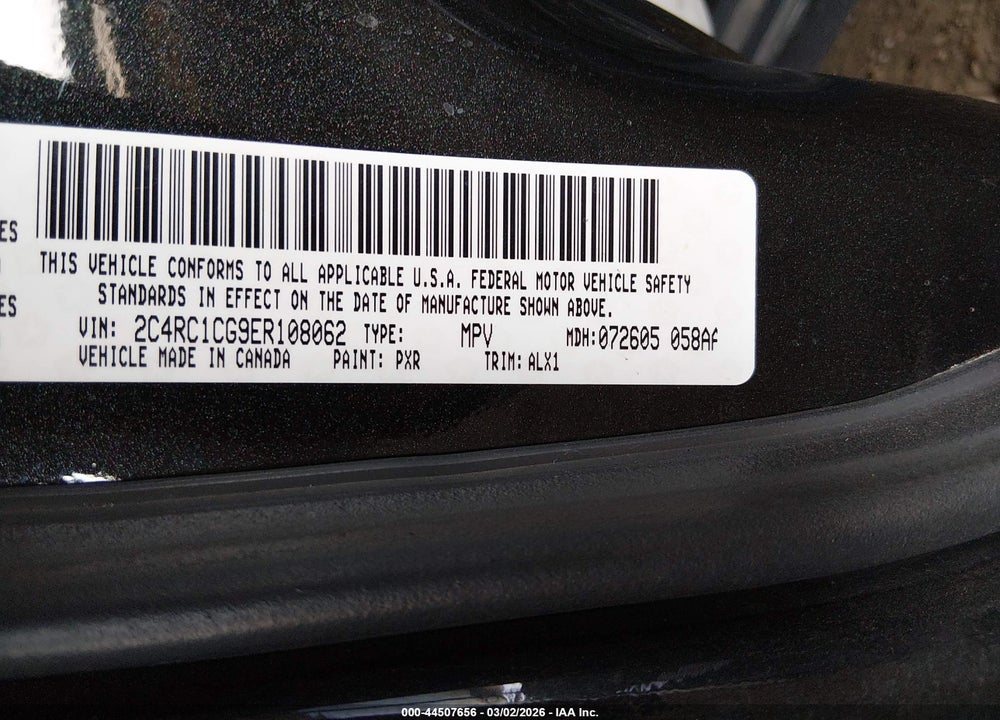 2014 CHRYSLER TOWN & COUNTRY TOURING-L VIN: 2C4RC1CG9ER108062