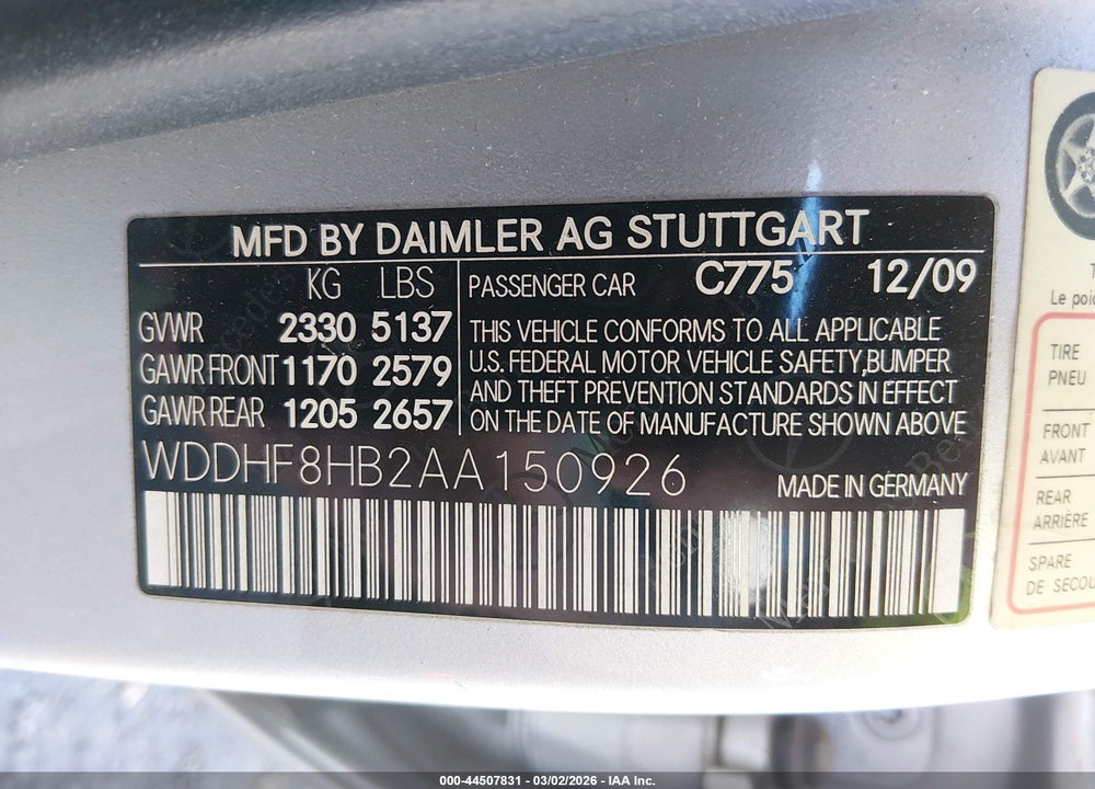 2010 MERCEDES-BENZ E 350 4MATIC VIN: WDDHF8HB2AA150926