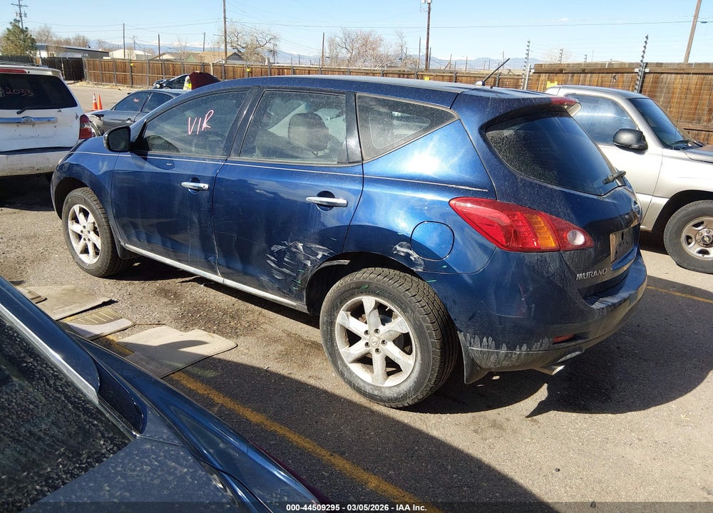 2009 NISSAN MURANO S VIN: JN8AZ18U79W012149