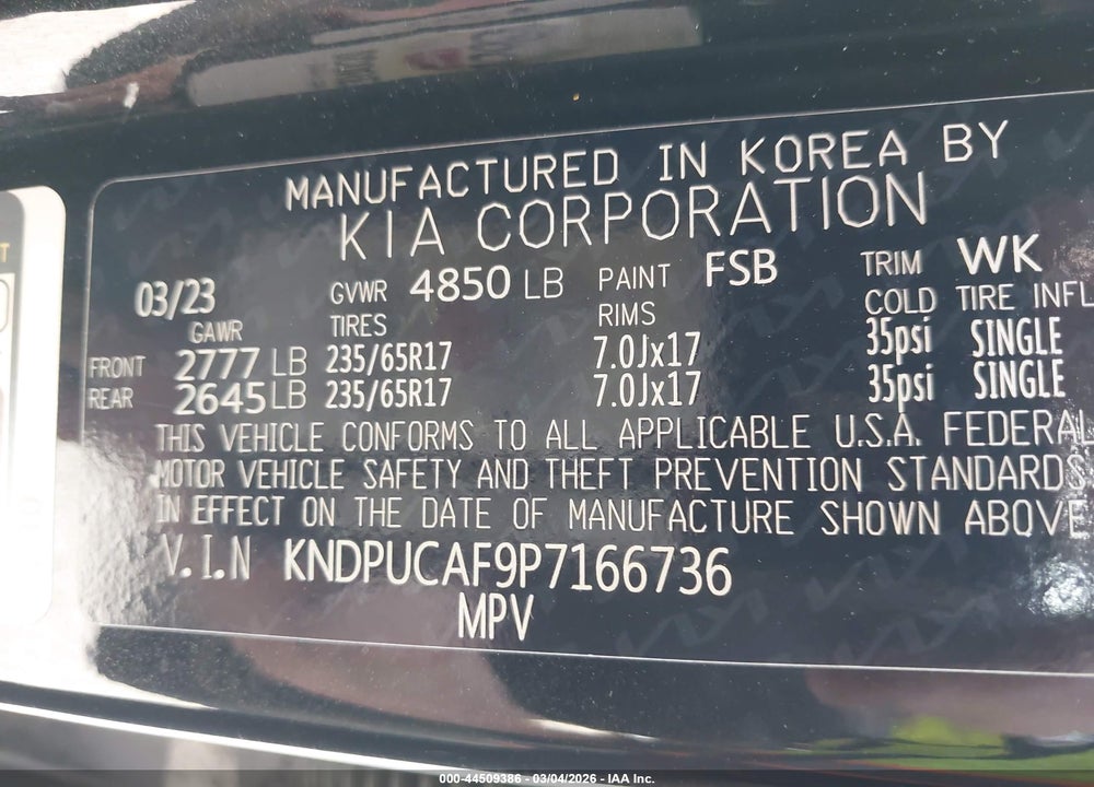 2023 KIA SPORTAGE LX VIN: KNDPUCAF9P7166736