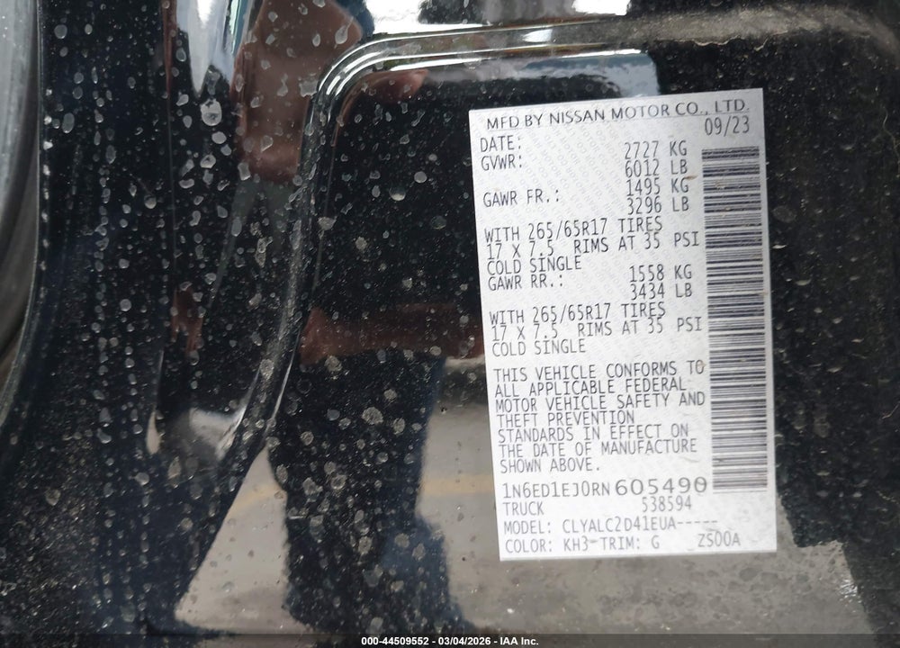2024 NISSAN FRONTIER SV 4X2 VIN: 1N6ED1EJ0RN605490
