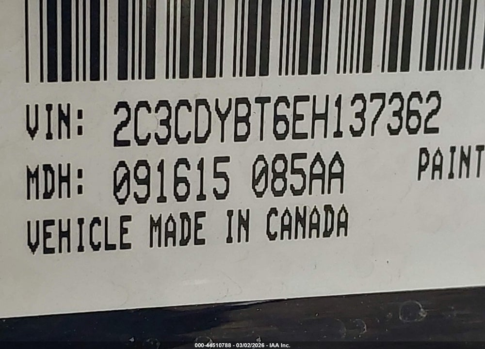 2014 DODGE CHALLENGER R/T VIN: 2C3CDYBT6EH137362