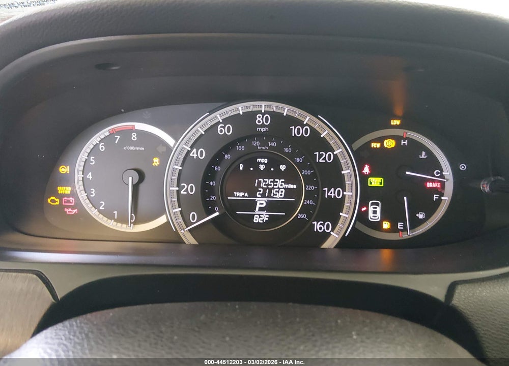 2013 HONDA ACCORD EX-L VIN: 1HGCR2F85DA282309