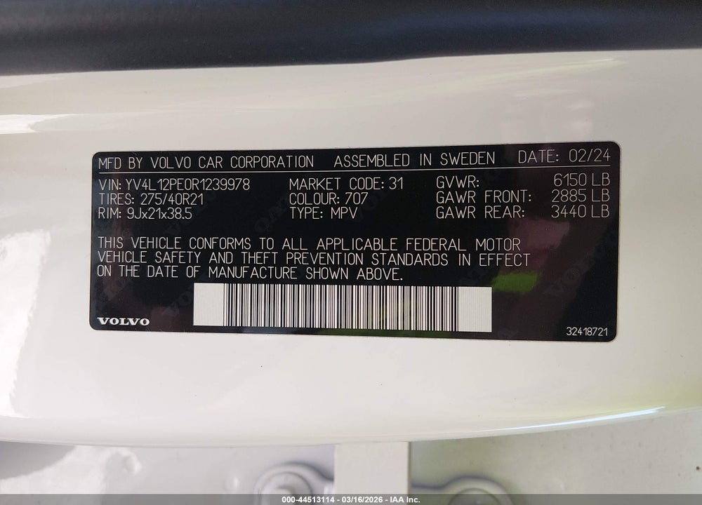2024 VOLVO XC90 B5 PLUS BRIGHT THEME VIN: YV4L12PE0R1239978