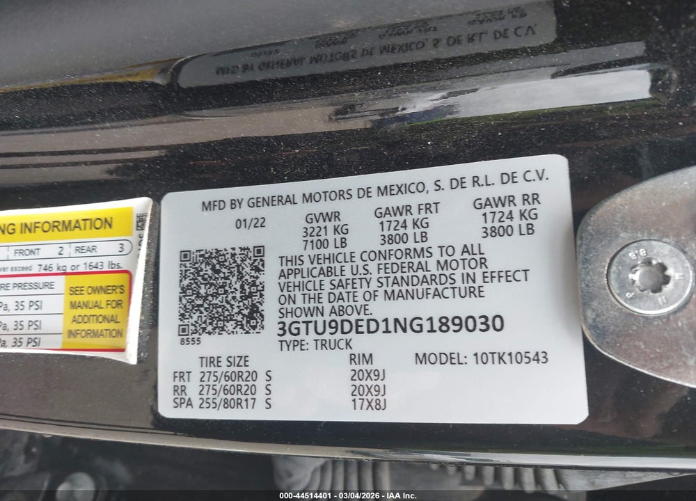 2022 GMC SIERRA 1500 LIMITED 4WD  SHORT BOX SLT VIN: 3GTU9DED1NG189030