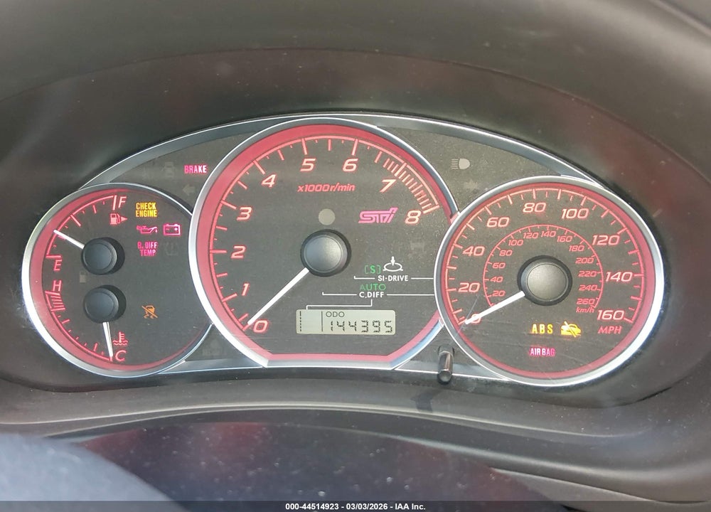 2008 SUBARU IMPREZA WRX STI VIN: JF1GR89678L833014