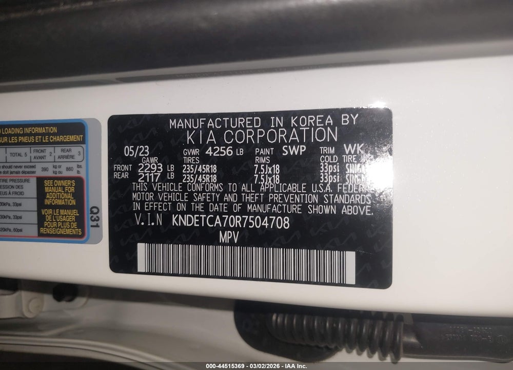 2024 KIA SELTOS SX TURBO VIN: KNDETCA70R7504708