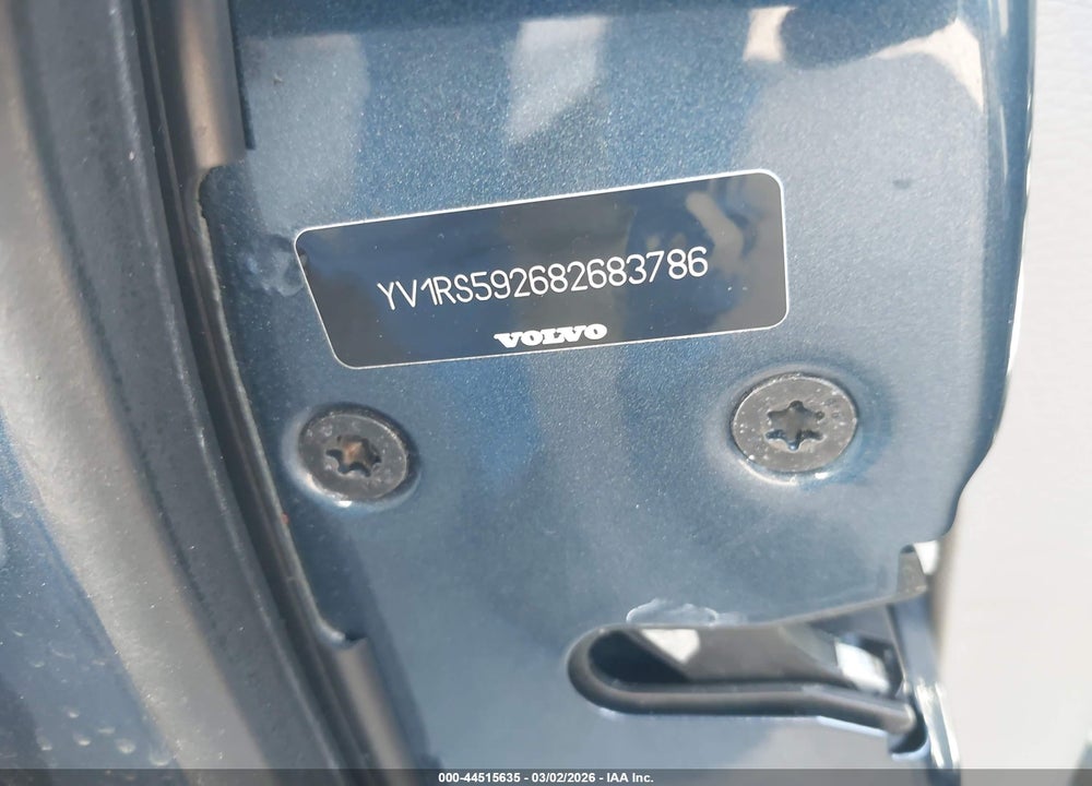 2008 VOLVO S60 2.5T VIN: YV1RS592682683786