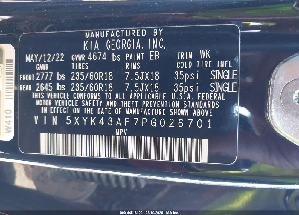 2023 KIA SPORTAGE SX VIN: 5XYK43AF7PG026701