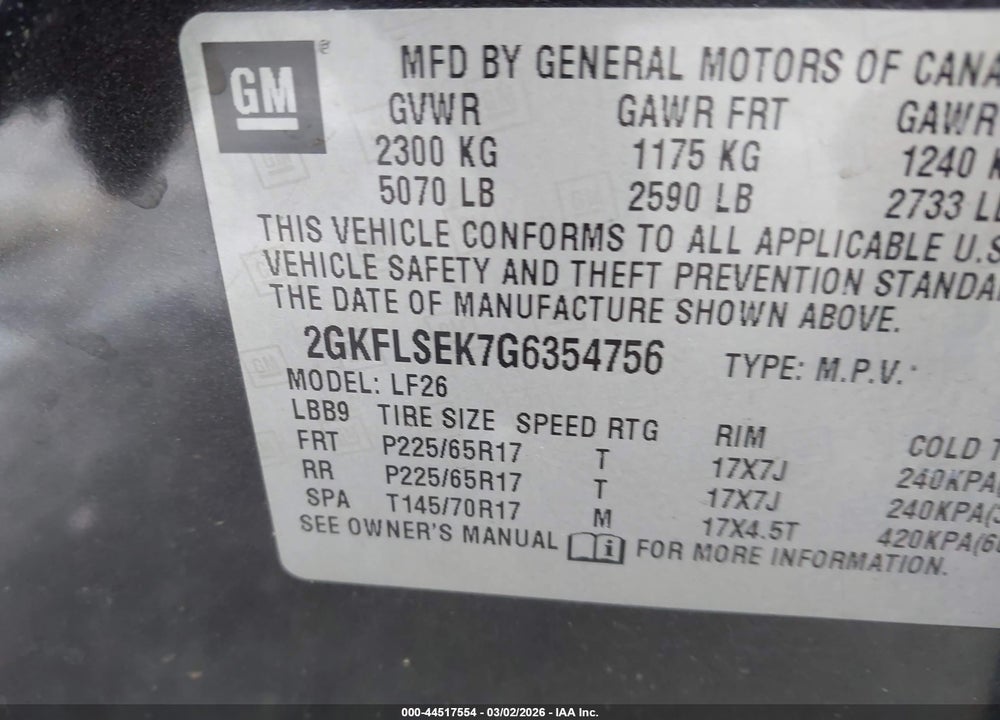 2016 GMC TERRAIN SLE-1 VIN: 2GKFLSEK7G6354756